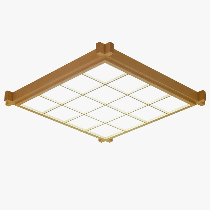 Plafonnier LED Japonais Woodskin Ultra-mince