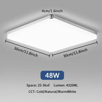 Plafonnier LED Ultra Mince - Forme Ronde & Carrée | Marco Lucetti A Carré 48W / Blanc naturel