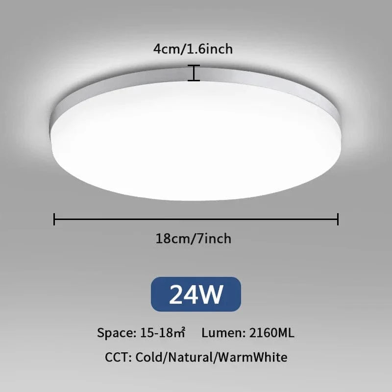 Plafonnier LED Ultra Mince - Forme Ronde & Carrée | Marco Lucetti A rond 24W / Blanc froid