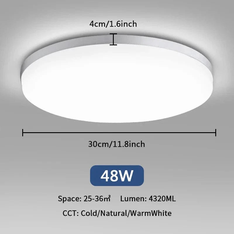 Plafonnier LED Ultra Mince - Forme Ronde & Carrée | Marco Lucetti A rond 48W / Blanc froid