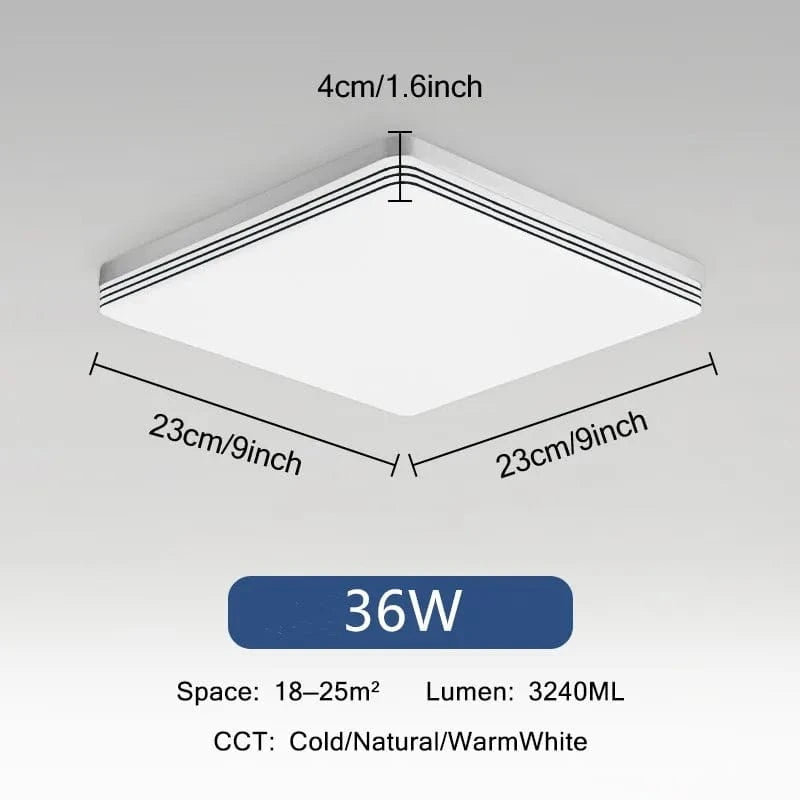 Plafonnier LED Ultra Mince - Forme Ronde & Carrée | Marco Lucetti B Carré 36W / Blanc froid