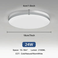 Plafonnier LED Ultra Mince - Forme Ronde & Carrée | Marco Lucetti B Rond 24W / Blanc froid