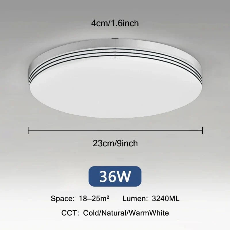 Plafonnier LED Ultra Mince - Forme Ronde & Carrée | Marco Lucetti B Rond 36W / Blanc chaud