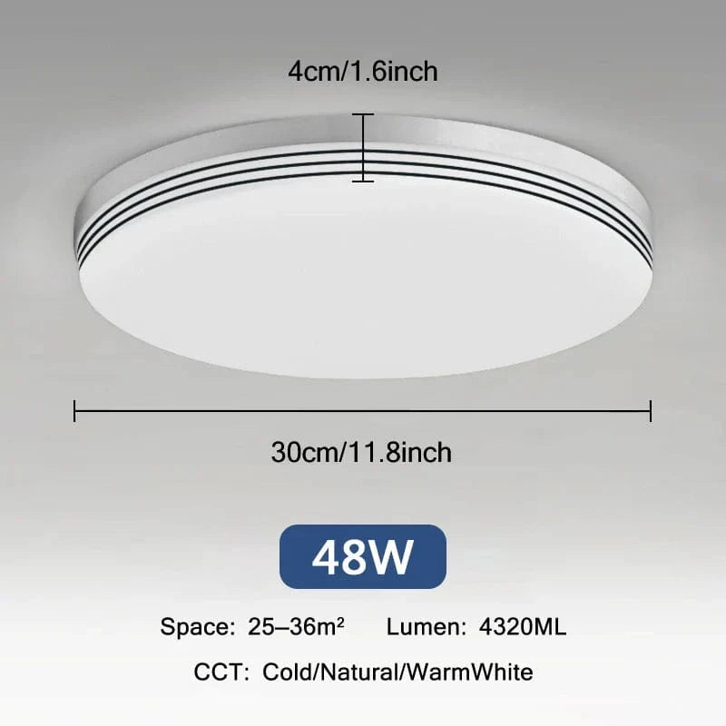 Plafonnier LED Ultra Mince - Forme Ronde & Carrée | Marco Lucetti B Rond 48W / Blanc froid