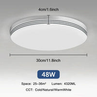 Plafonnier LED Ultra Mince - Forme Ronde & Carrée | Marco Lucetti B Rond 48W / Blanc froid