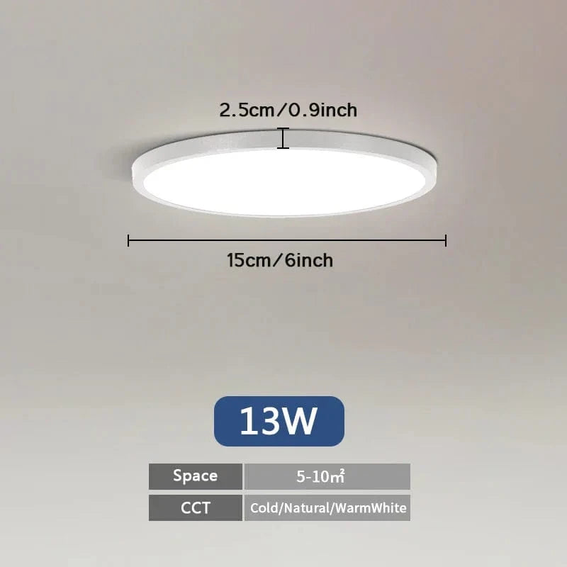 Plafonnier LED Ultra Mince - Forme Ronde & Carrée | Marco Lucetti C 13W Ronde / Blanc froid