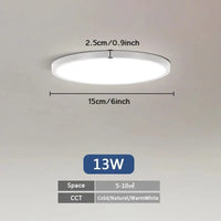 Plafonnier LED Ultra Mince - Forme Ronde & Carrée | Marco Lucetti C 13W Ronde / Blanc froid