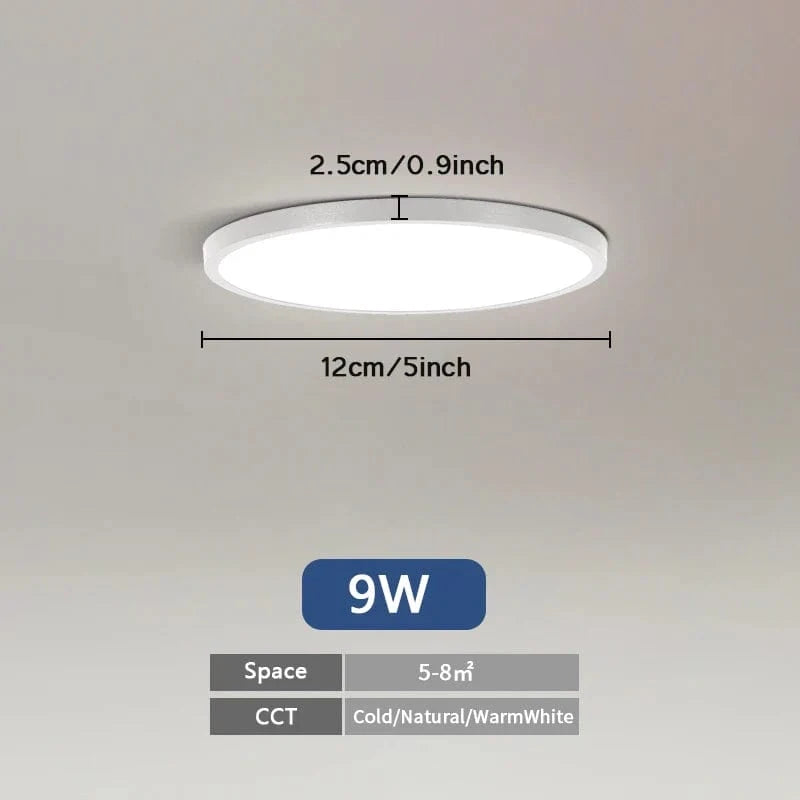Plafonnier LED Ultra Mince - Forme Ronde & Carrée | Marco Lucetti C 9W Ronde / Blanc froid