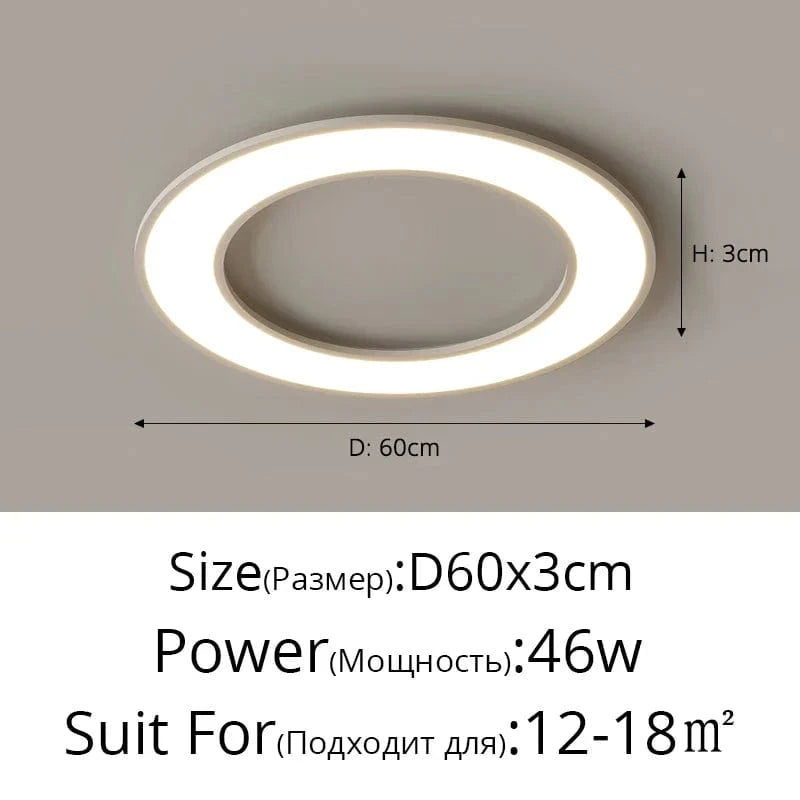 Plafonnier LED ultra-mince moderne pour éclairage intérieur décoratif | Marco Lucetti B Blanc 60cm / Blanc naturel