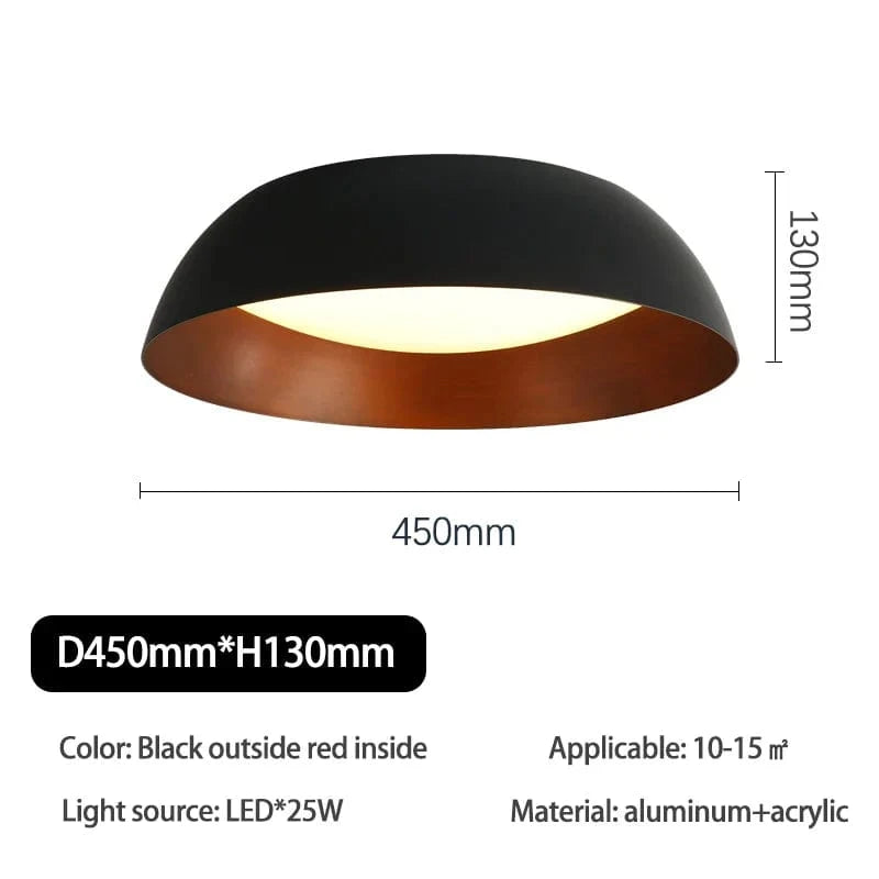 Plafonnier LED Ultra-mince pour un Style Moderne | Marco Lucetti D45cm Noir-rouge / 3 couleurs