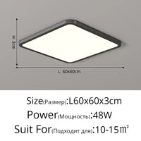 Plafonnier LED Ultra-mince Rectangulaire Minimaliste Scandinave Moderne en Acrylique