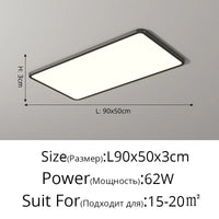 Plafonnier LED Ultra-mince Rectangulaire Minimaliste Scandinave Moderne en Acrylique | Marco Lucetti