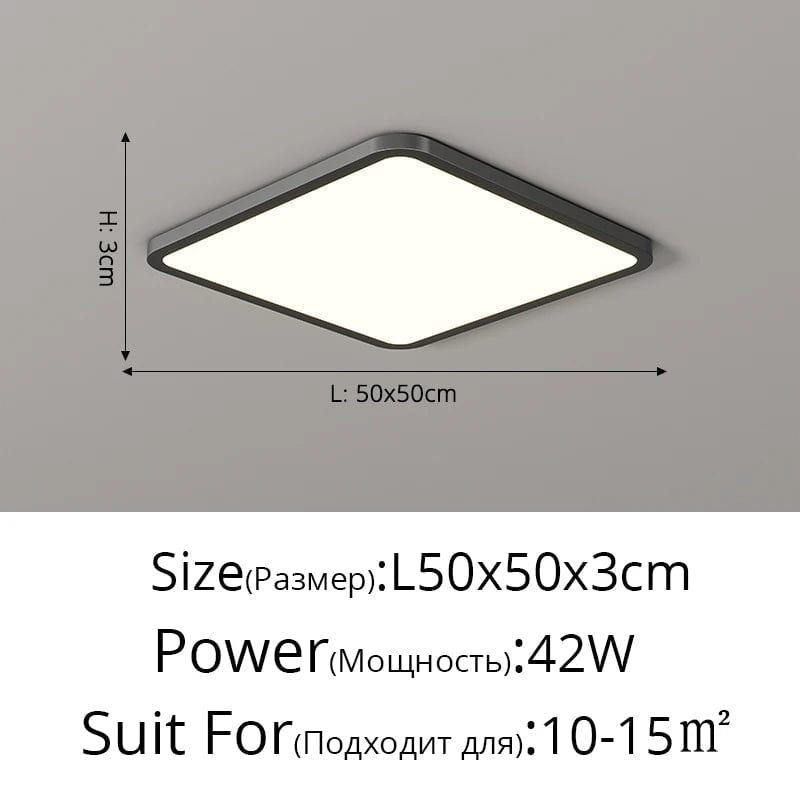 Plafonnier LED Ultra-mince Rectangulaire Minimaliste Scandinave Moderne en Acrylique | Marco Lucetti