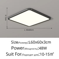 Plafonnier LED Ultra-mince Rectangulaire Minimaliste Scandinave Moderne en Acrylique | Marco Lucetti