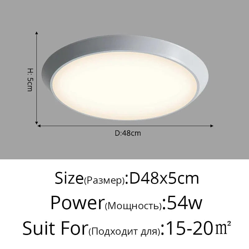 Plafonnier LED Ultra-mince Rond Waterproof Trois Épreuves | Marco Lucetti Blanc 48x5cm 54W / 3 couleurs sans télécommande