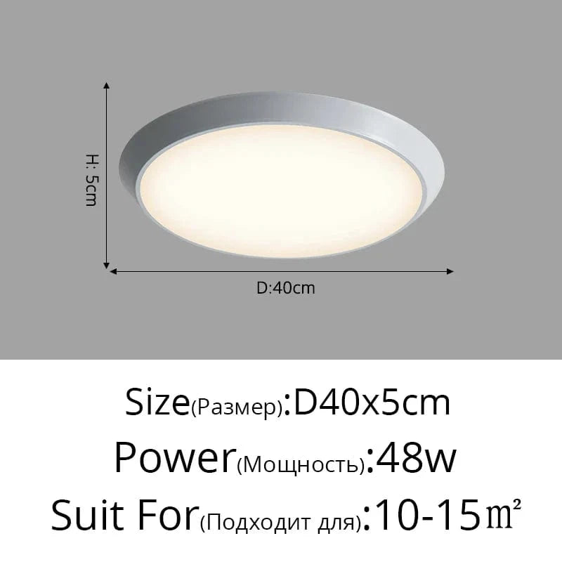 Plafonnier LED Ultra-mince Rond Waterproof Trois Épreuves | Marco Lucetti Blanc D40x5cm 48W / 3 couleurs sans télécommande