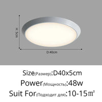 Plafonnier LED Ultra-mince Rond Waterproof Trois Épreuves | Marco Lucetti Blanc D40x5cm 48W / 3 couleurs sans télécommande