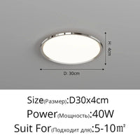 Plafonnier LED ultramince pour un éclairage moderne dans toutes les pièces de la maison | Marco Lucetti Chromé 30cm / 3 couleurs sans télécommande