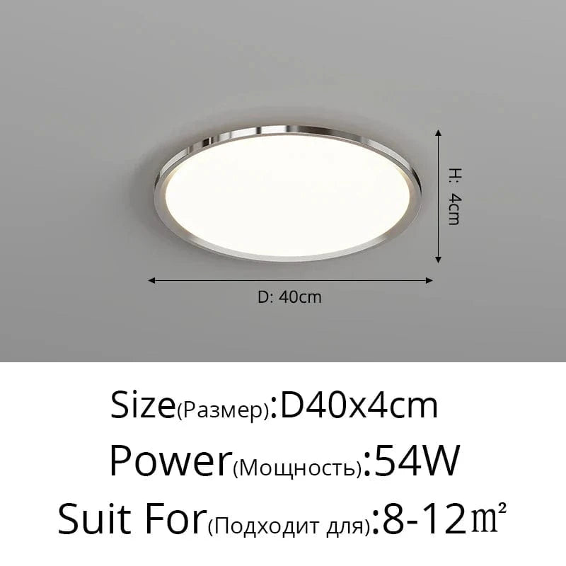 Plafonnier LED ultramince pour un éclairage moderne dans toutes les pièces de la maison | Marco Lucetti Chromé 40cm / 3 couleurs sans télécommande