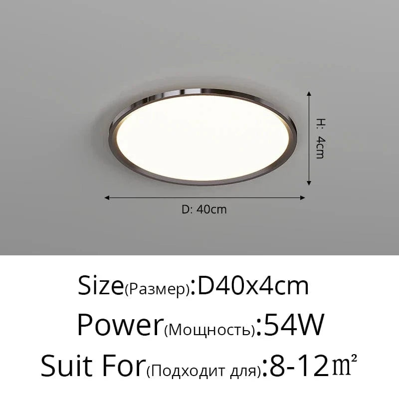 Plafonnier LED ultramince pour un éclairage moderne dans toutes les pièces de la maison | Marco Lucetti Noir 40cm / 3 couleurs sans télécommande