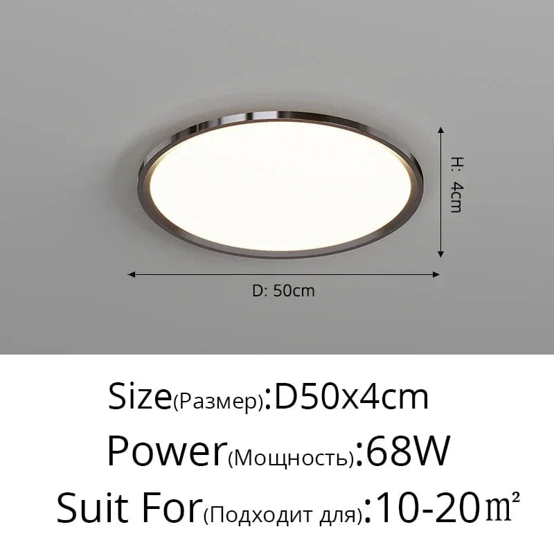 Plafonnier LED ultramince pour un éclairage moderne dans toutes les pièces de la maison | Marco Lucetti Noir 50cm / 3 couleurs sans télécommande