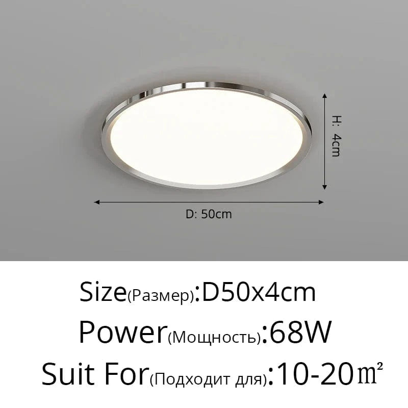 Plafonnier LED ultramince pour un éclairage moderne et élégant de votre intérieur | Marco Lucetti Chromé 50cm / 3 couleurs sans télécommande