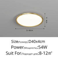 Plafonnier LED ultramince pour un éclairage moderne et élégant de votre intérieur | Marco Lucetti Cuivre 40cm / 3 couleurs sans télécommande