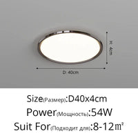 Plafonnier LED ultramince pour un éclairage moderne et élégant de votre intérieur | Marco Lucetti Noir 40cm / 3 couleurs sans télécommande