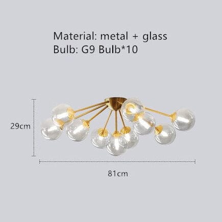 Plafonnier LED Vera en verre moderne | Marco Lucetti 10 globes / Froide