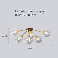 Plafonnier LED Vera en verre moderne | Marco Lucetti 7 globes / Chaude