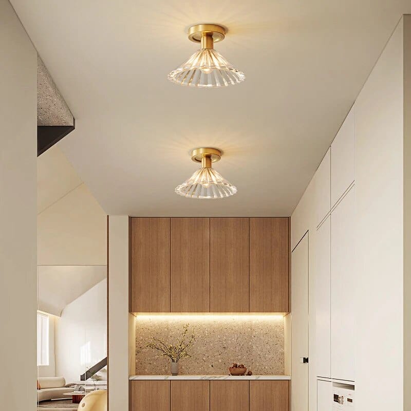 Plafonnier LED Verre Cuivre Déco | Marco Lucetti