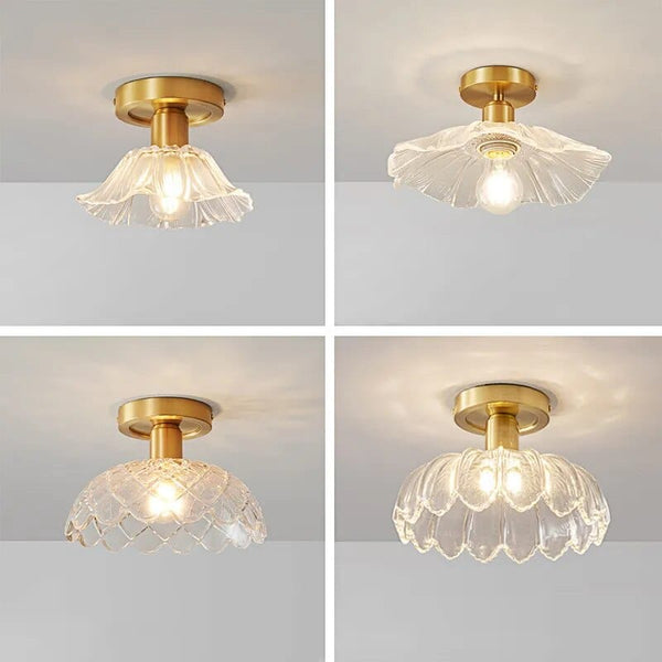 Plafonnier LED Verre Cuivre Déco | Marco Lucetti