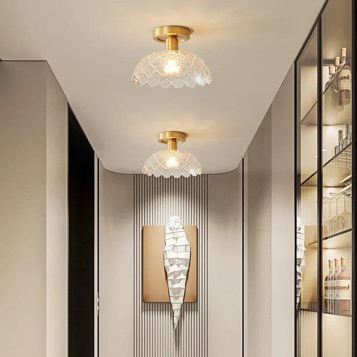 Plafonnier LED Verre Cuivre Déco | Marco Lucetti