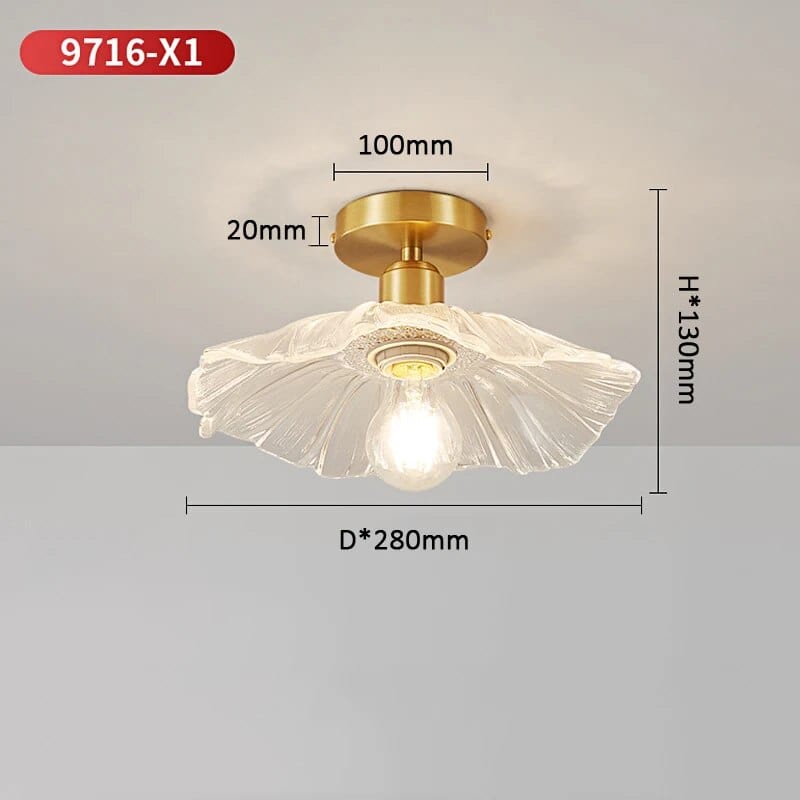 Plafonnier LED Verre Cuivre Déco | Marco Lucetti Doré 9716