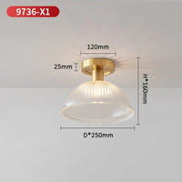 Plafonnier LED Verre Cuivre Déco | Marco Lucetti Doré 9736