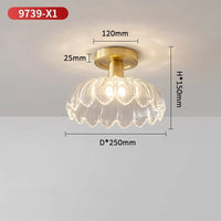 Plafonnier LED Verre Cuivre Déco | Marco Lucetti Doré 9739