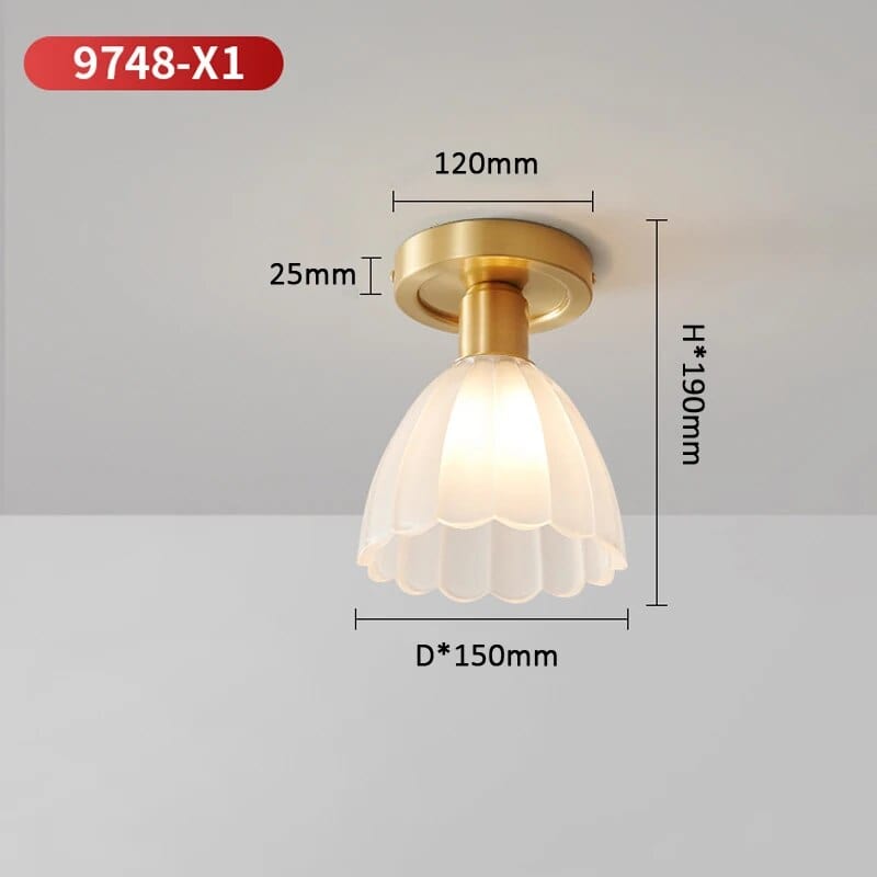 Plafonnier LED Verre Cuivre Déco | Marco Lucetti Doré 9748