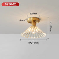 Plafonnier LED Verre Cuivre Déco | Marco Lucetti Doré 9750