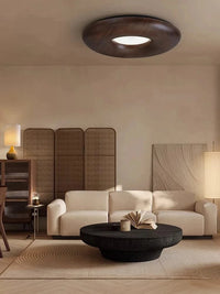 Plafonnier LED Vintage Chic en Bois Foncé - Grand Lustre | Marco Lucetti