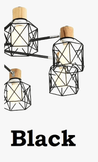 Plafonnier LED Vintage en bois noir pour salon chambre cuisine | Marco Lucetti