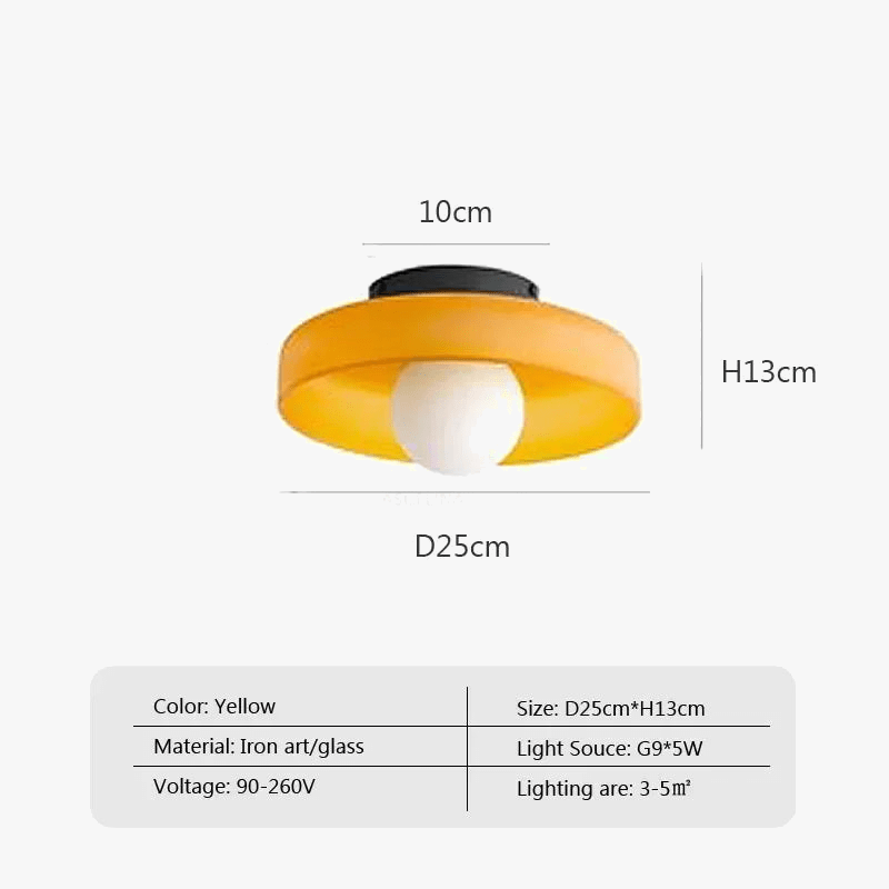 Plafonnier LED Vintage en verre - Tête unique | Marco Lucetti