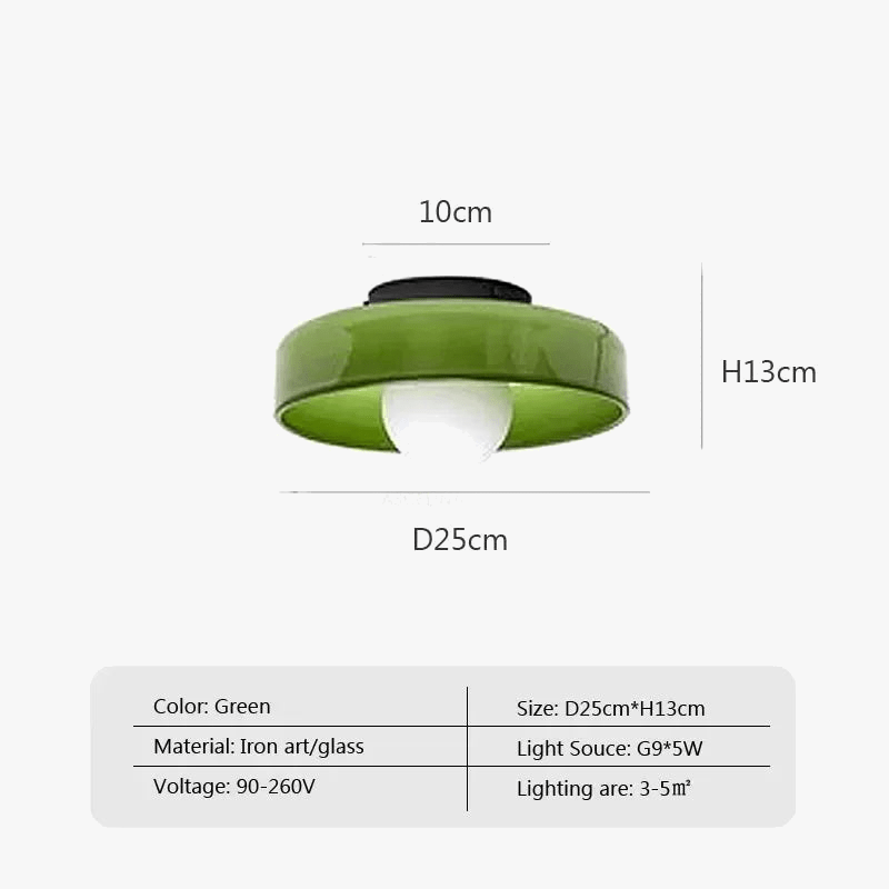 Plafonnier LED Vintage en verre - Tête unique | Marco Lucetti