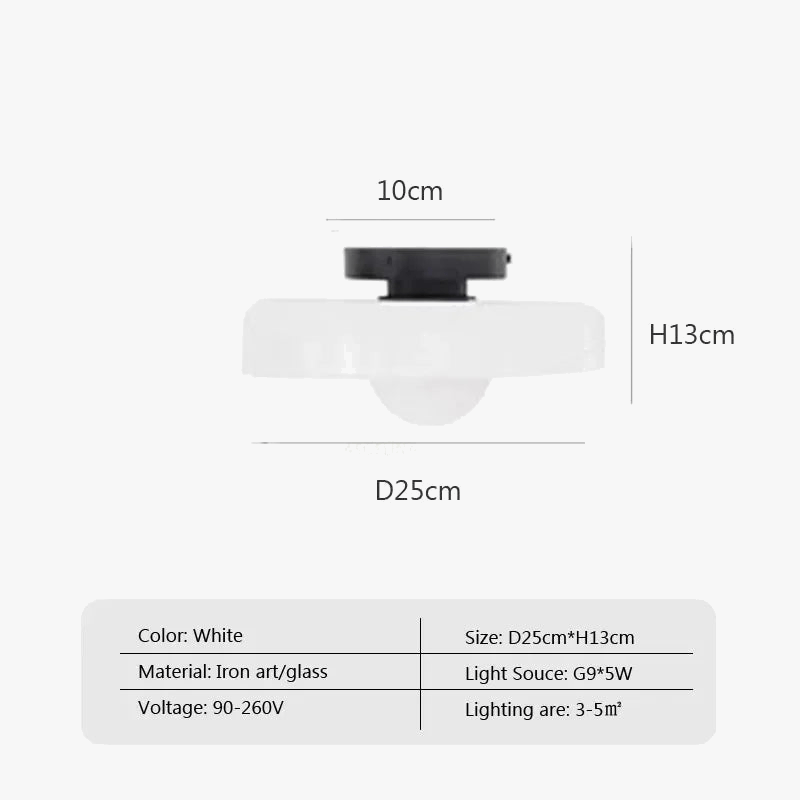 Plafonnier LED Vintage en verre - Tête unique | Marco Lucetti