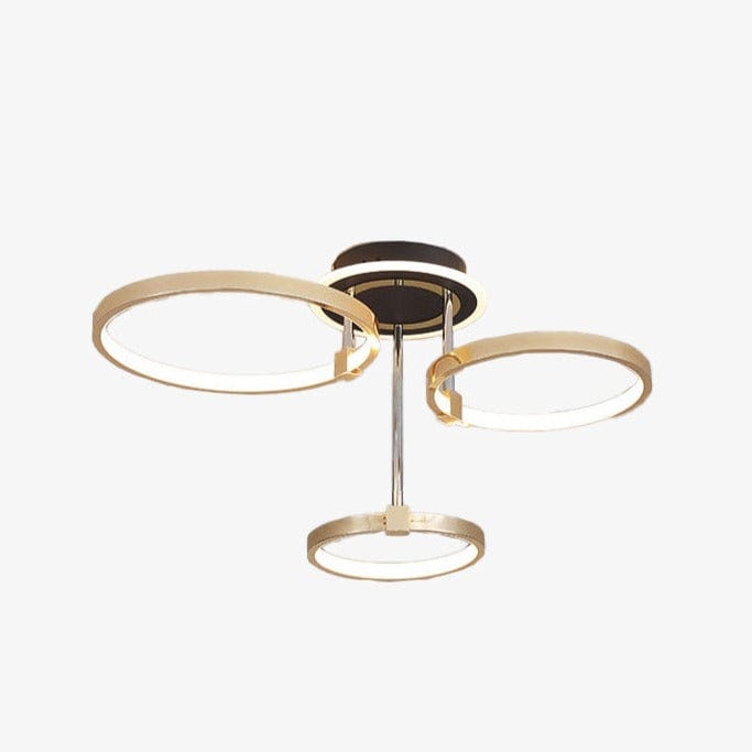Plafonnier LED Xina avec anneaux suspendus | Marco Lucetti 3 anneaux - Doré