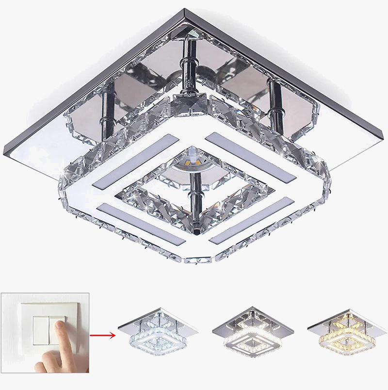 Plafonnier LED en cristal pour décoration intérieure moderne et élégante