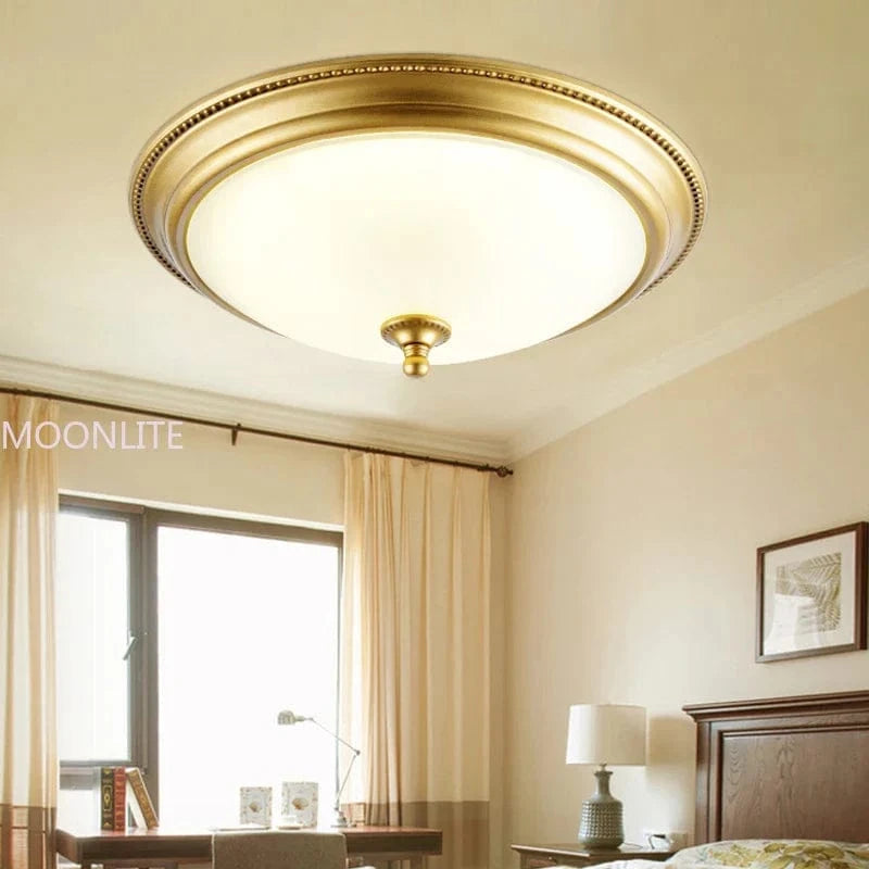 Plafonnier LUMIÈRE D'AMBIANCE LED rond or/noir/Bronze pour couloir salon cuisine | Marco Lucetti