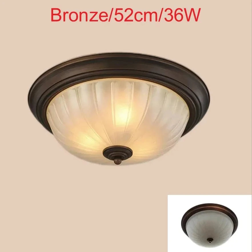 Plafonnier LUMIÈRE D'AMBIANCE LED rond or/noir/Bronze pour couloir salon cuisine | Marco Lucetti Bronze-52cm 36w