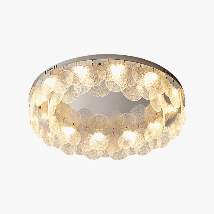 Plafonnier Lumina rond en verre et cristal | Marco Lucetti