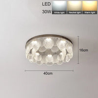 Plafonnier Lumina rond en verre et cristal | Marco Lucetti Chromé 40