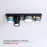 Plafonnier lumineux à LED avec spots cylindriques colorés | Marco Lucetti Rectangle / 4